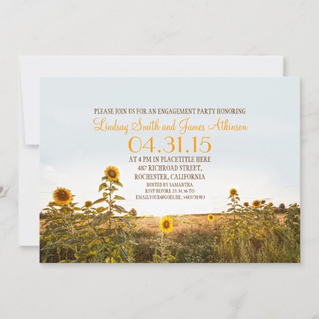 Invitation de la fête de fiançailles rustique du p (Devant)