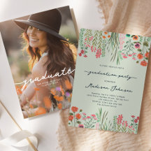 Invitation de la fête de Fleur sauvage colorée