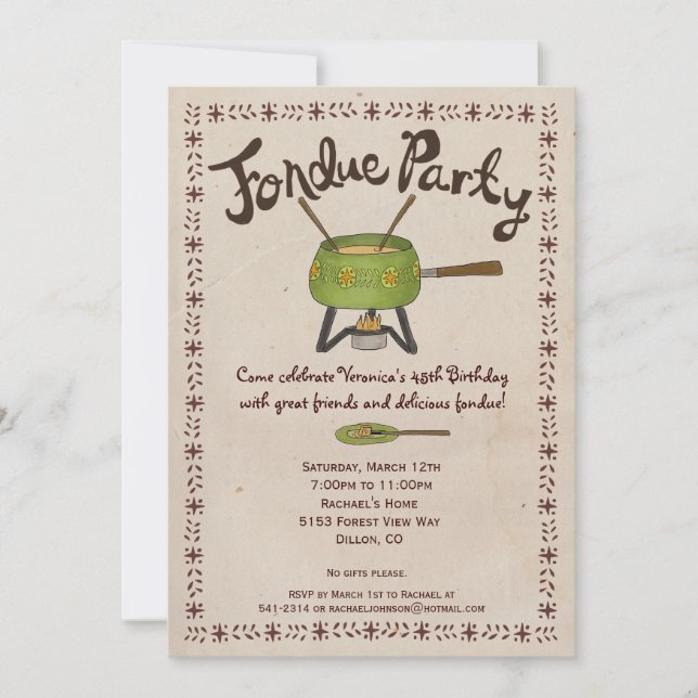Invitation de la fête de Fondue (Devant)