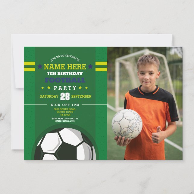 Invitation de la fête de football (Devant)