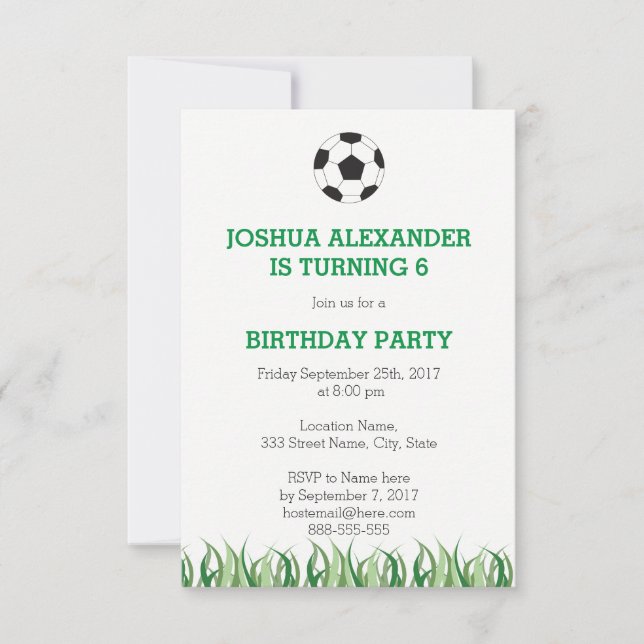 Invitation de la Fête de Football (Devant)