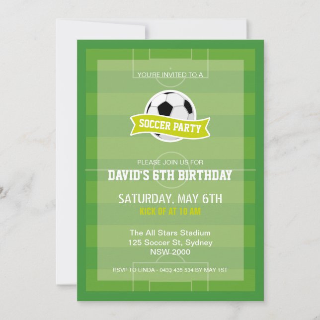 Invitation de la Fête de Football (Devant)