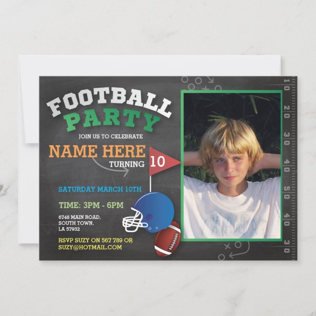 Invitation de la fête de football Photo Invitation (Devant)