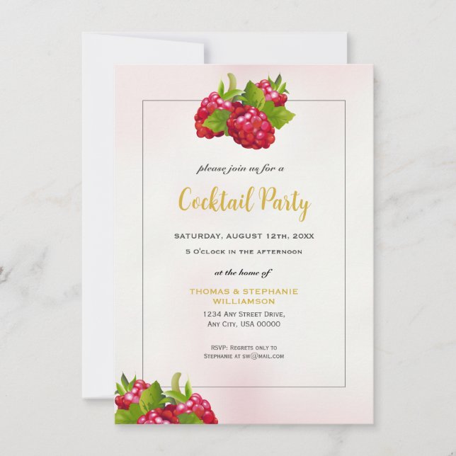 Invitation de la fête de framboise (Devant)