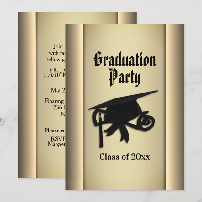 Invitation de la fête de graduation (Devant / Derrière)
