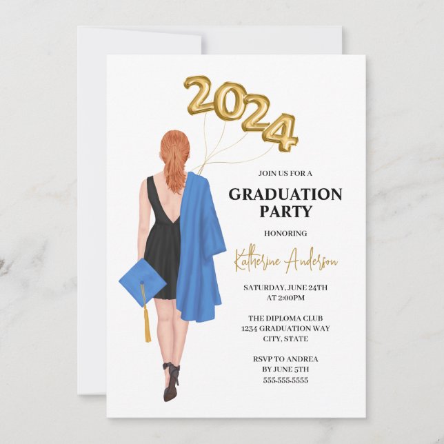 Invitation de la fête de graduation (Devant)