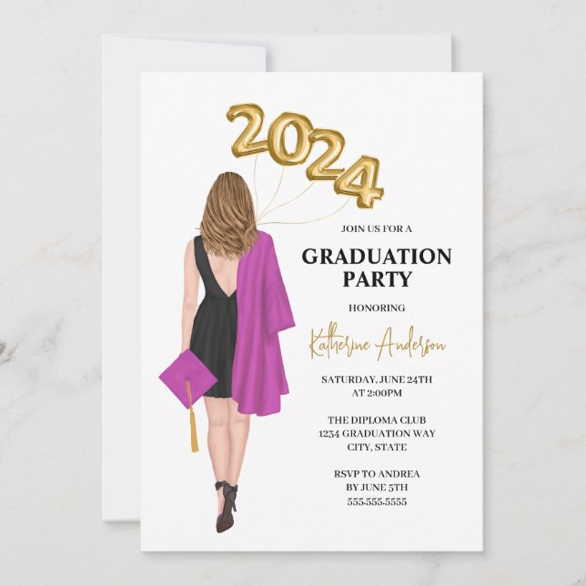 Invitation de la fête de graduation (Devant)