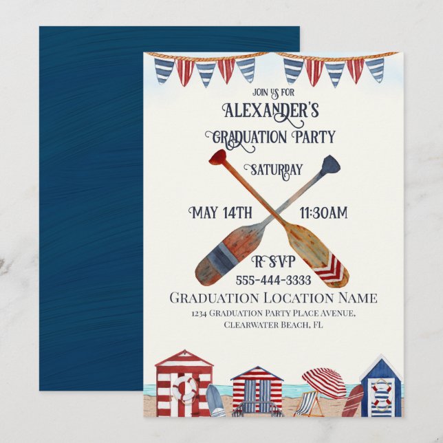 Invitation de la fête de graduation (Devant / Derrière)