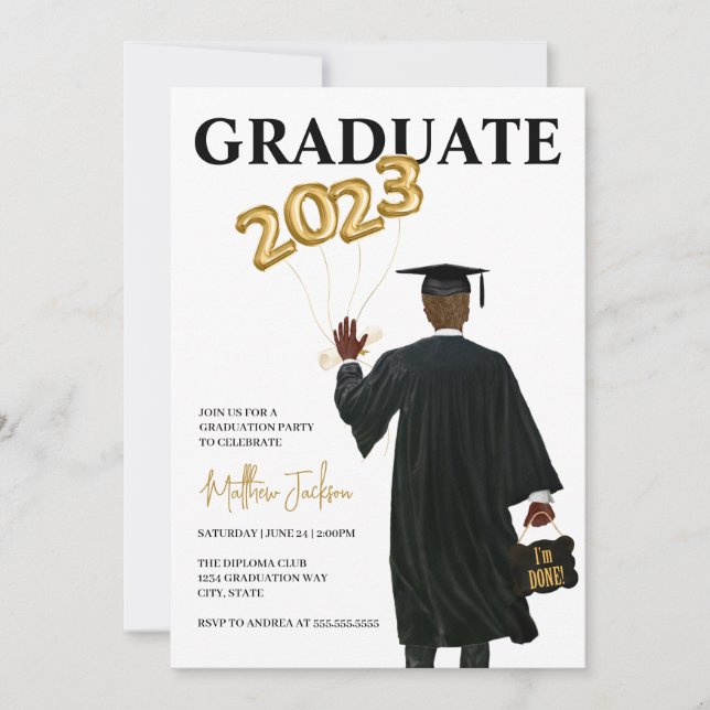 Invitation de la fête de graduation (Devant)