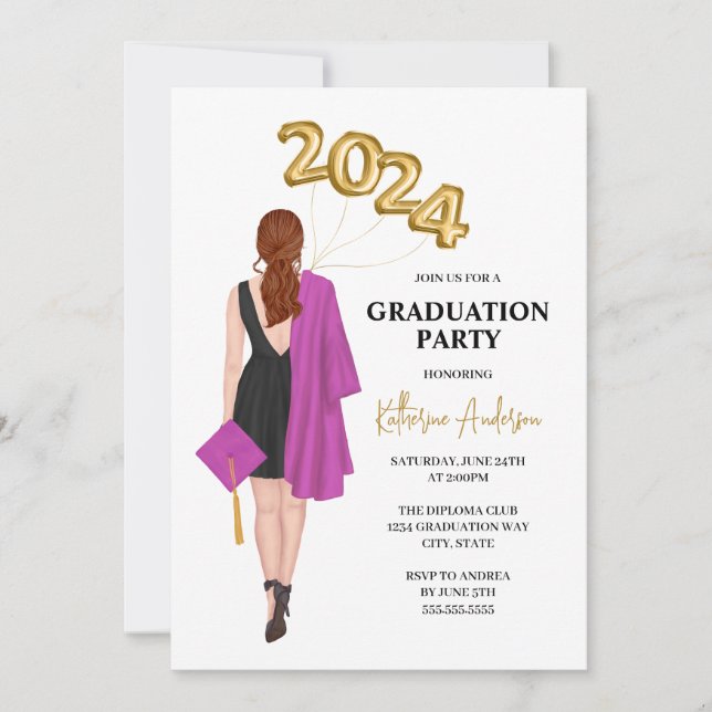Invitation de la fête de graduation (Devant)