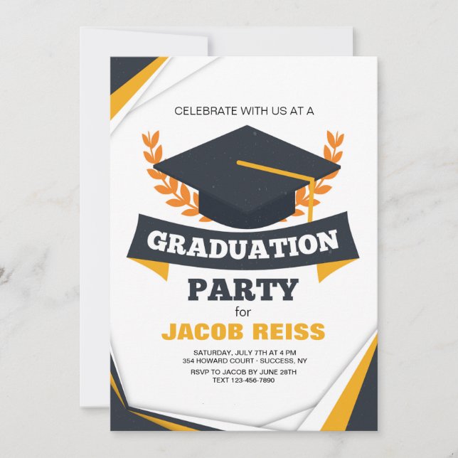Invitation de la fête de graduation (Devant)