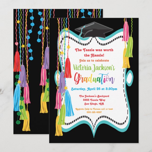 Invitation de la fête de graduation (Devant / Derrière)