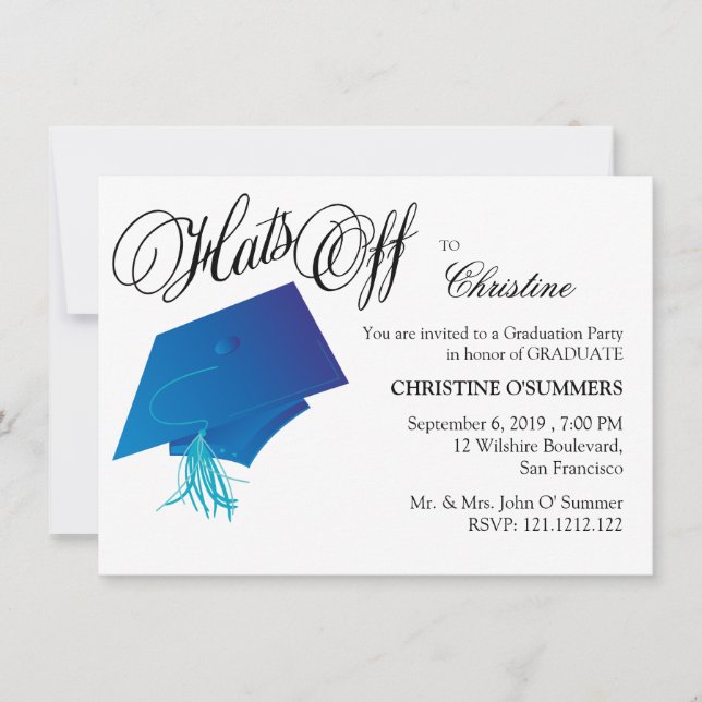 Invitation de la fête de graduation (Devant)