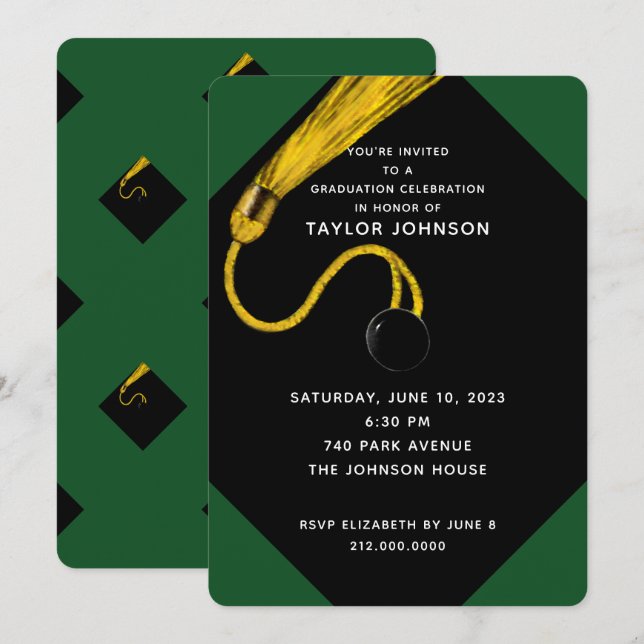 Invitation de la fête de graduation (Devant / Derrière)