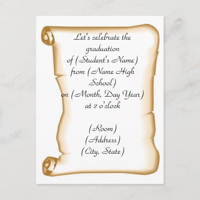 Invitation de la fête de graduation (Devant)