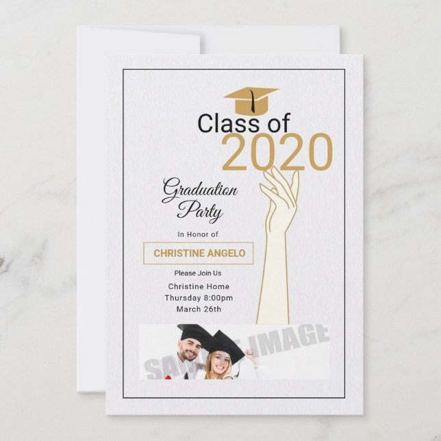 Invitation de la fête de graduation (Devant)