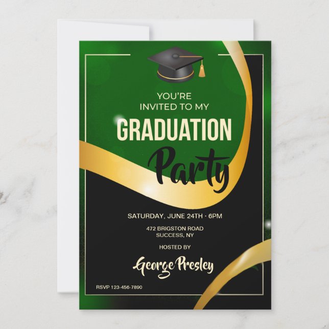 Invitation de la fête de graduation (Devant)