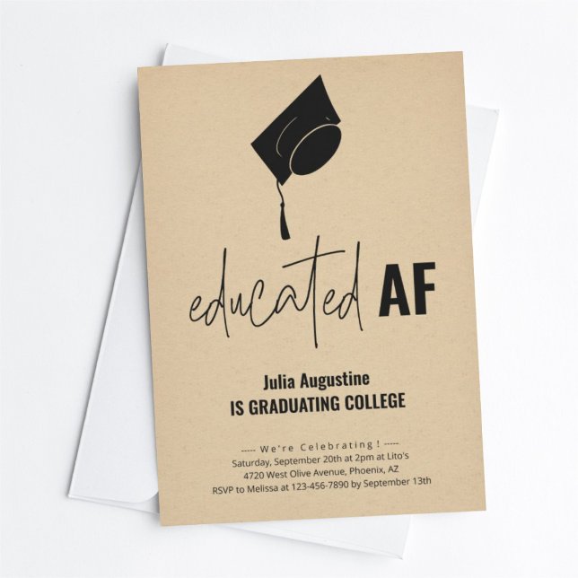 Invitation de la fête de graduation amusante AF in (Créateur téléchargé)