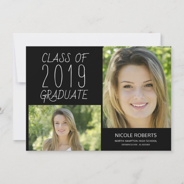 Invitation de la fête de graduation avec lettres à (Devant)