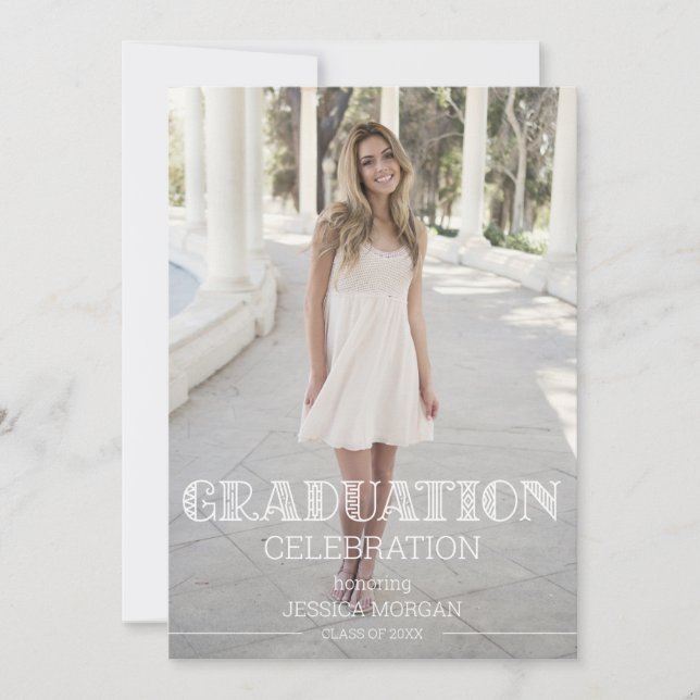 Invitation de la fête de graduation avec photo (Devant)