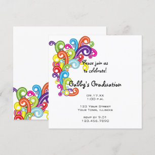 Invitation de la fête de graduation colorée