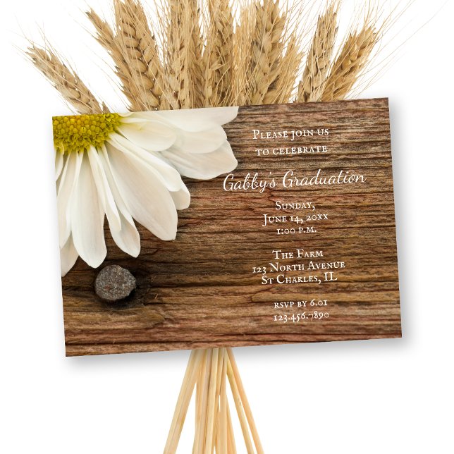 Invitation de la fête de graduation Daisy and Barn (Créateur téléchargé)