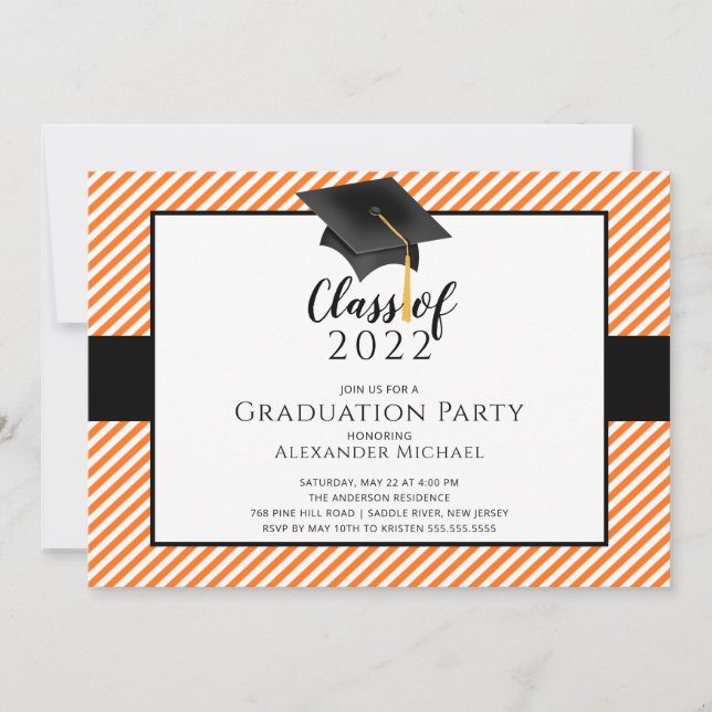 Invitation de la fête de graduation de Casquette m (Devant)