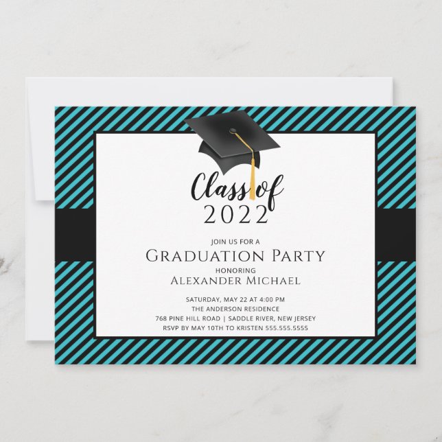 Invitation de la fête de graduation de Casquette m (Devant)