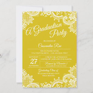 Invitation de la fête de graduation de dentelle ja