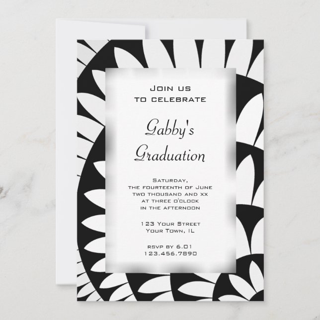 Invitation de la fête de graduation de la Fleur no (Devant)