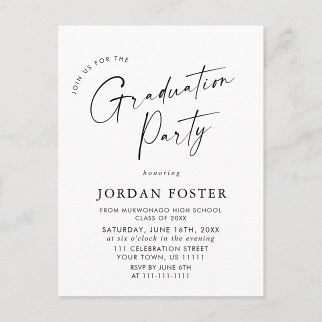 Invitation de la fête de graduation de la photo mo (Devant)