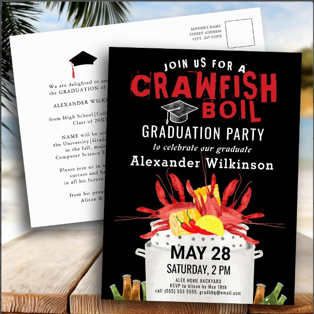 Invitation de la fête de graduation de l'écrevisse (Créateur téléchargé)