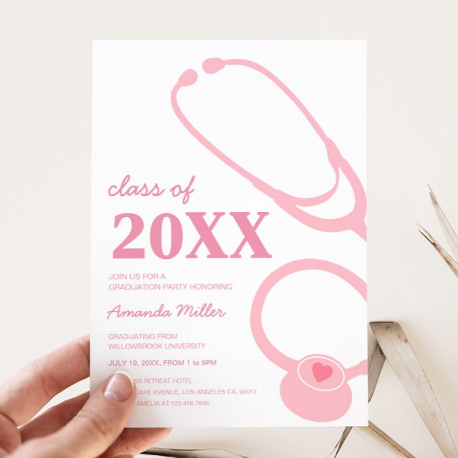 Invitation de la fête de graduation des infirmière (Nursing Graduation Party Invitation)