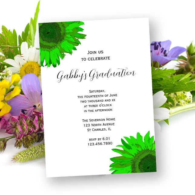 Invitation de la fête de graduation du tournesol v (Créateur téléchargé)