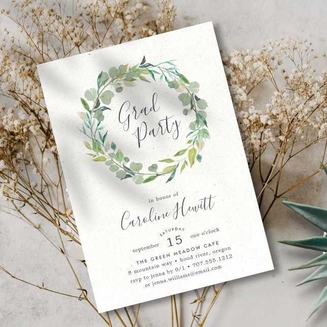 Invitation de la fête de graduation Eucalyptus Wre (Créateur téléchargé)