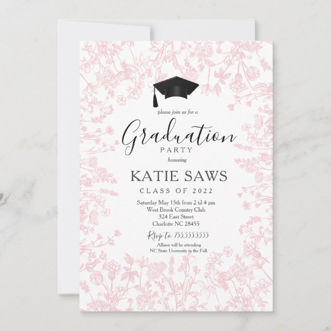 Invitation de la fête de graduation, Fleur sauvage (Devant)