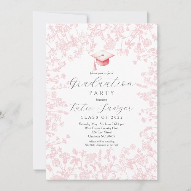 Invitation de la fête de graduation, Fleur sauvage (Devant)