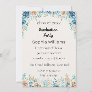 Invitation de la fête de graduation fleur sauvage