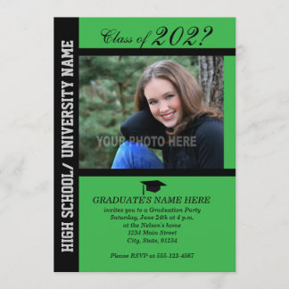 Invitation de la fête de graduation-Green-2