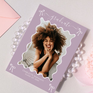Invitation de la fête de graduation Lavender Bow