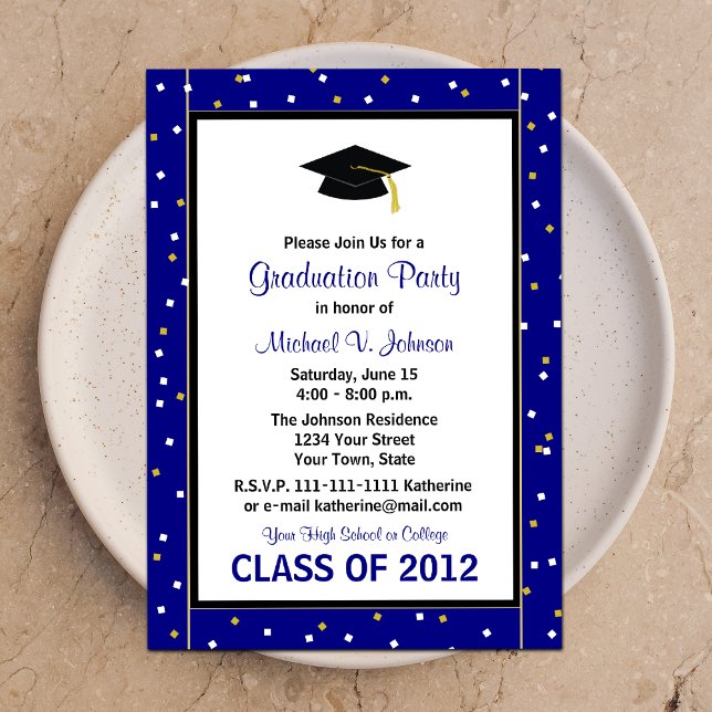 Invitation de la fête de graduation Marine (Créateur téléchargé)