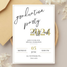 Invitation de la fête de graduation minimaliste mo