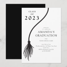 Invitation de la fête de graduation moderne Black 