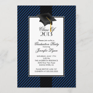 Invitation de la fête de graduation moderne Blue S