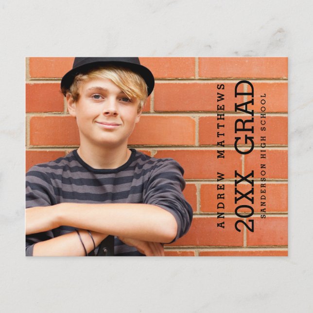 Invitation de la fête de graduation moderne Bold (Devant)