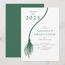 Invitation de la fête de graduation moderne Green 