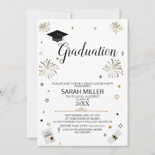 Invitation de la fête de graduation modifiable ins