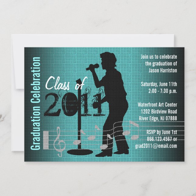 Invitation de la fête de graduation Music Men Choi (Devant)