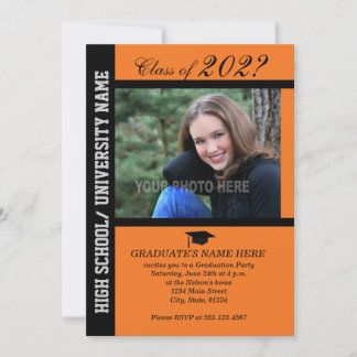 Invitation de la fête de graduation-Orange-2