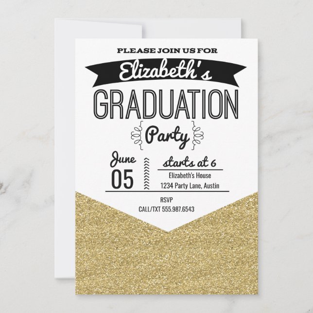 Invitation de la fête de graduation Parties scinti (Devant)